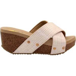 Volatile Pink Snake skin -Embossed Wedges